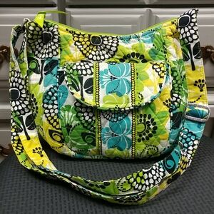 Vera Bradley Lime's Up Clare Crossbody Bag Shoulder Purse Floral